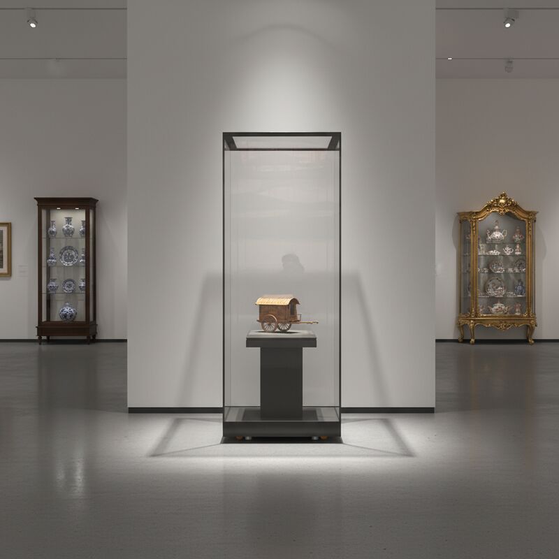 Reflecting Display Case Versatile Museum Glass Display Cabinets Space Saving With Low ...